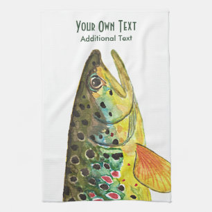 Brown Trout Fly Fishing, Ichthyology Tea Towel