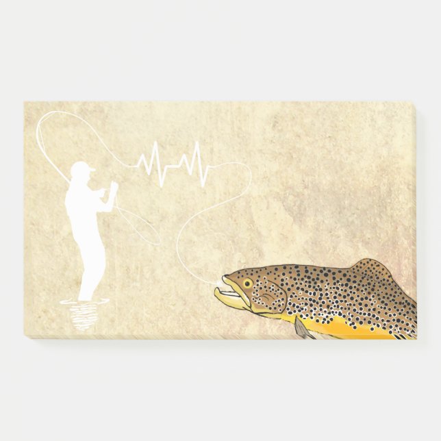 Brown Trout Fly Fishing Lure  Post-it Notes (Front)