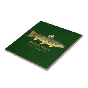 Brown Trout Latin Ichthyology Ceramic Tile