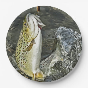 Brown Trout Paper Plate