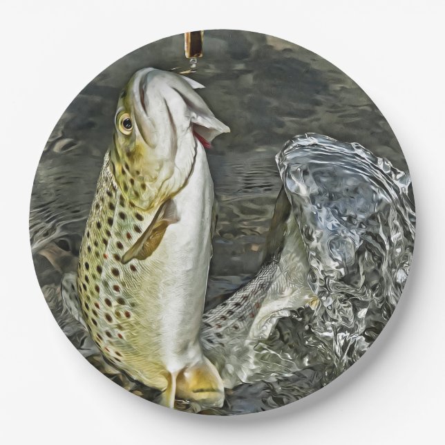 Brown Trout  Paper Plate (Front)