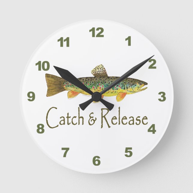 Brown Trout Round Clock (Front)