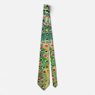 Brown Trout Skin Fly Fishing Fisherman's Colorful Tie
