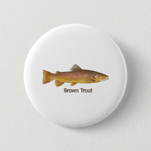Brown Trout (titled) 6 Cm Round Badge