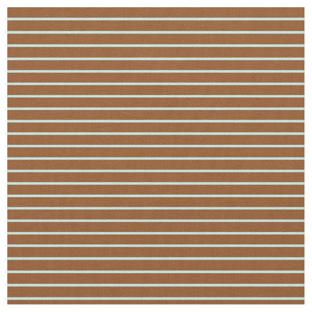 Brown & Turquoise Coloured Striped Pattern Fabric (Close Up)