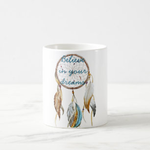 Brown Turquoise Dream Catcher Coffee Mug