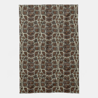 Brown Turtle Shell Pattern Tea Towel