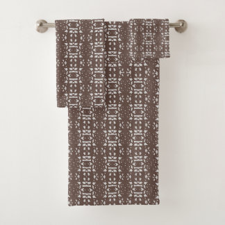 Brown Unique Abstract Pattern Bath Towel Set