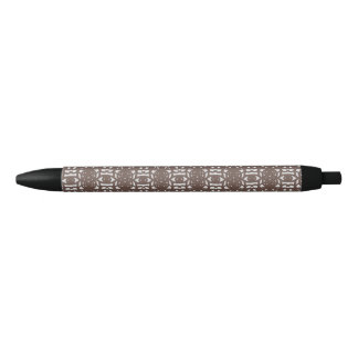 Brown Unique Abstract Pattern Black Ink Pen