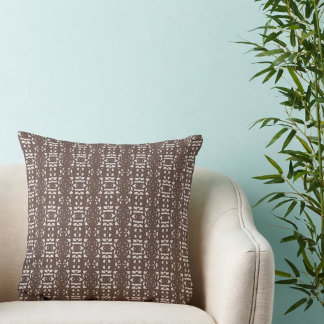 Brown Unique Abstract Pattern Cushion