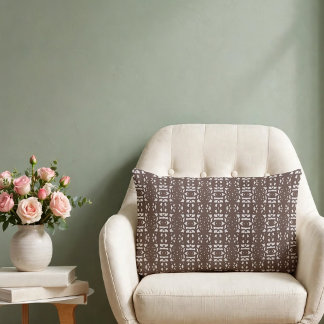 Brown Unique Abstract Pattern Lumbar Cushion