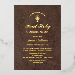 Brown Velvet Marble First Communion