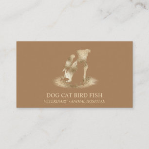 Brown Veterinarian Animal Hospital Pet Sitting Business Card