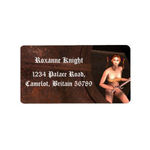 brown vintage address label