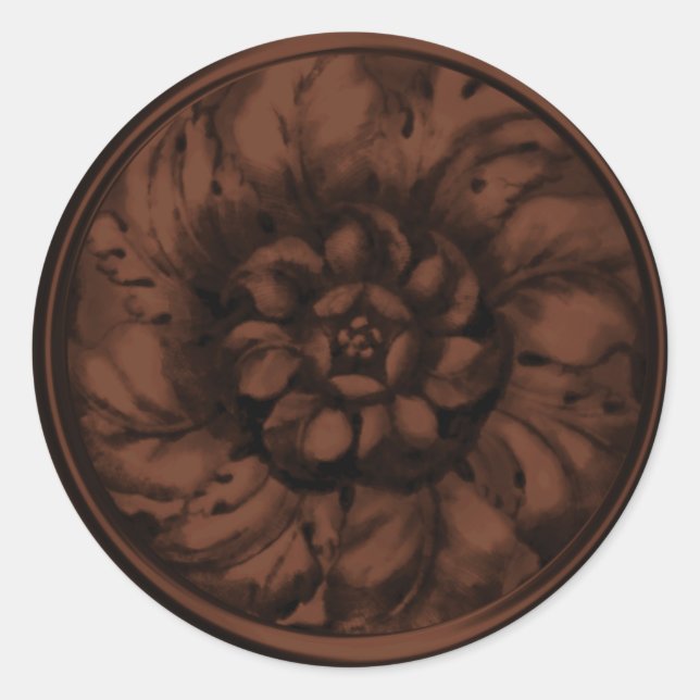 Brown Vintage Baroque Embossed Look Seal (Front)