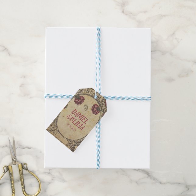 Brown Vintage Classic Wedding  Gift Tags (With Twine)