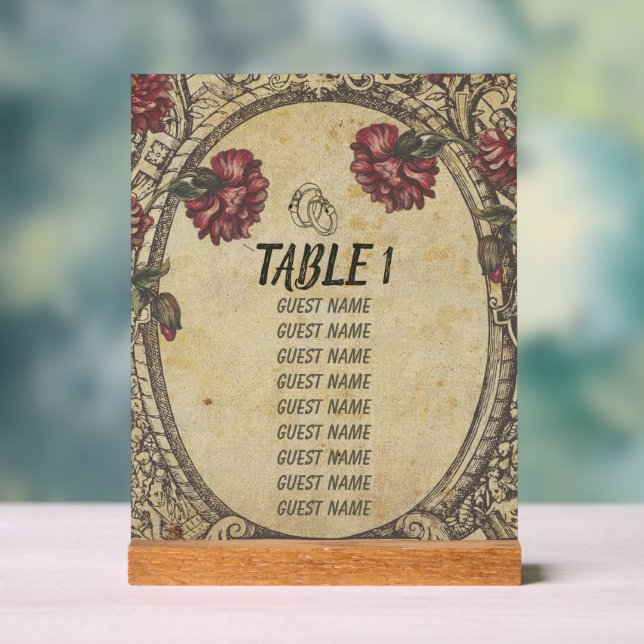 Brown Vintage Classic Wedding Seating Charts (Neutral)