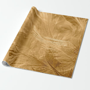 Brown vintage color trends chicken feather texture wrapping paper