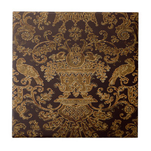 Brown vintage design ceramic tile