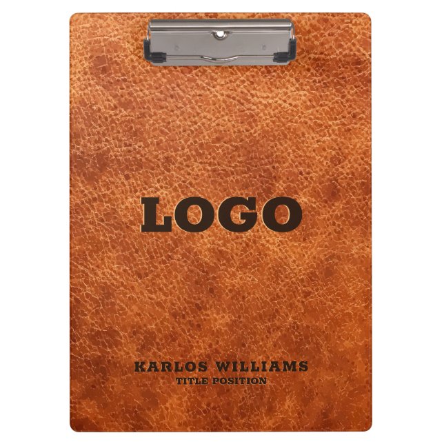 Brown Vintage faux leather Clipboard (Front)