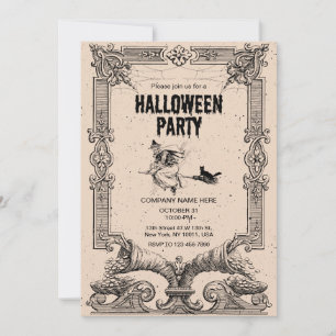 Brown Vintage Halloween Party Invitation