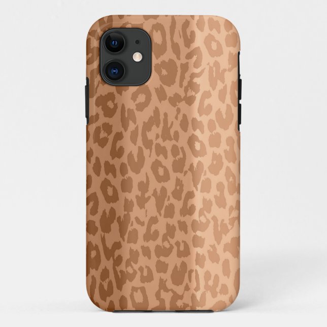 Brown Vintage Leopard Print Case-Mate iPhone Case (Back)