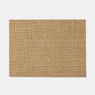 Brown vintage rustic burlap texture doormat