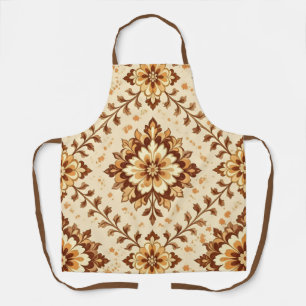 Brown vintage shabby pattern apron