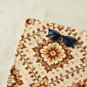 Brown vintage shabby pattern beach towel