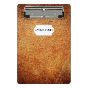 Brown vintage shaded leather  mini clipboard
