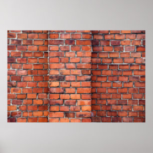 Brown wall brick poster