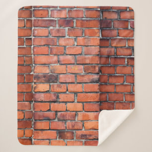 Brown wall brick sherpa blanket