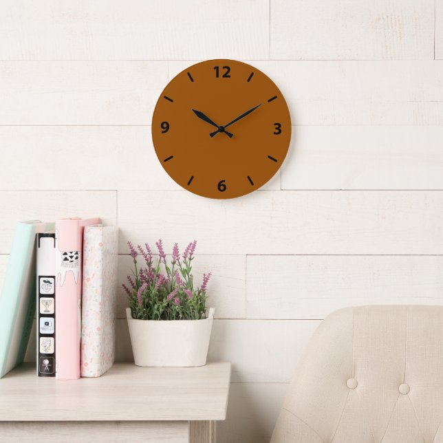Brown Wall Clock with Black Numbers (Reading Room)