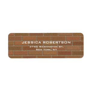 Brown Wall Plain Elegant Modern Trendy Return Address Label