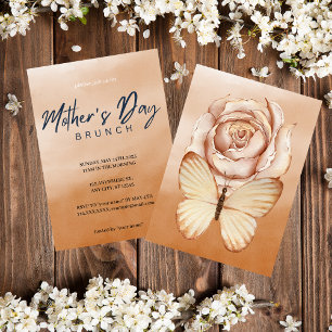 Brown Watercolor Mother's Day Brunch Invitation