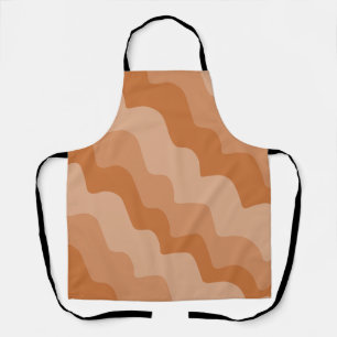 Brown wavy ocean waves gradient apron