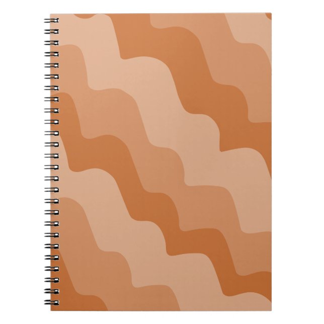 Brown wavy ocean waves gradient  notebook (Front)