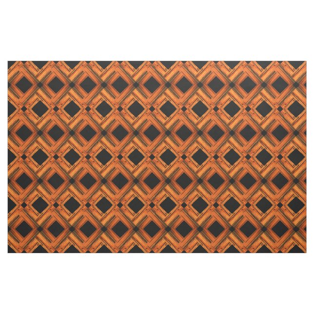 brown weathered barnboard black diamonds fabric (Yard)