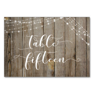 Brown Weathered Wood & Lights Table Fifteen Card