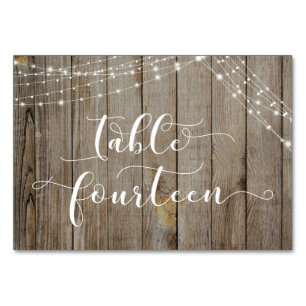 Brown Weathered Wood & Lights Table Fourteen Card