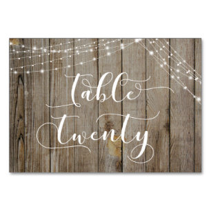 Brown Weathered Wood & Lights Table Twenty Card