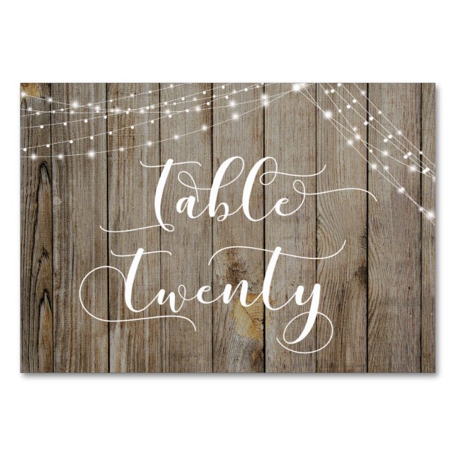 Brown Weathered Wood & Lights Table Twenty Card (Front)