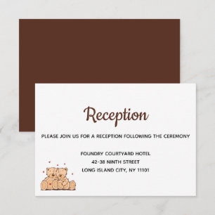 Brown Wedding Reception Carton Invitation
