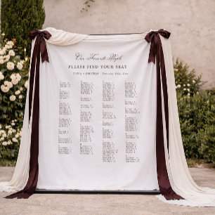 Brown Wedding Seating Chart Alphabetical Fabric Tapestry