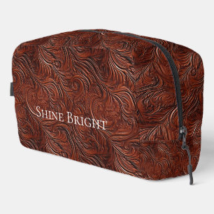 Brown Western Cowgirl Bohemian Chic Leaf Dopp Kit