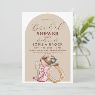 Brown Western Cowgirl Bridal Shower Invitation
