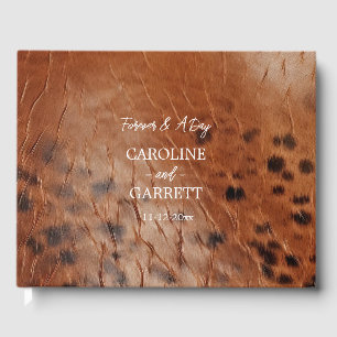 Brown Western Faux Leather Guest Book