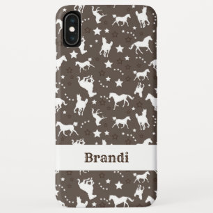 Brown Western Horse Pattern Customised iPhone XS Max Case