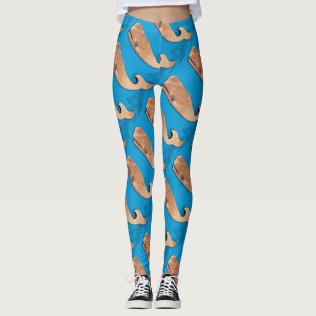 brown whales blue leggings (Front)