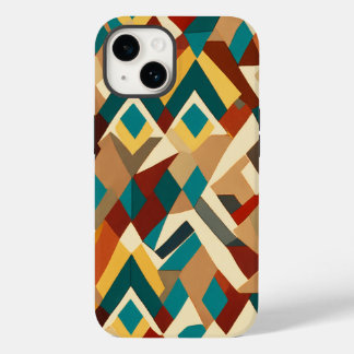 brown white and black blue small lines Case-Mate iPhone 14 case